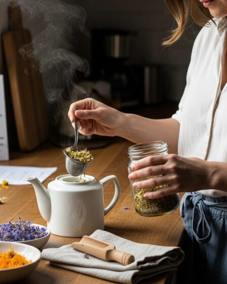 női ciklus teakeverék készítése otthoni konyhai gyógynövény rituálé