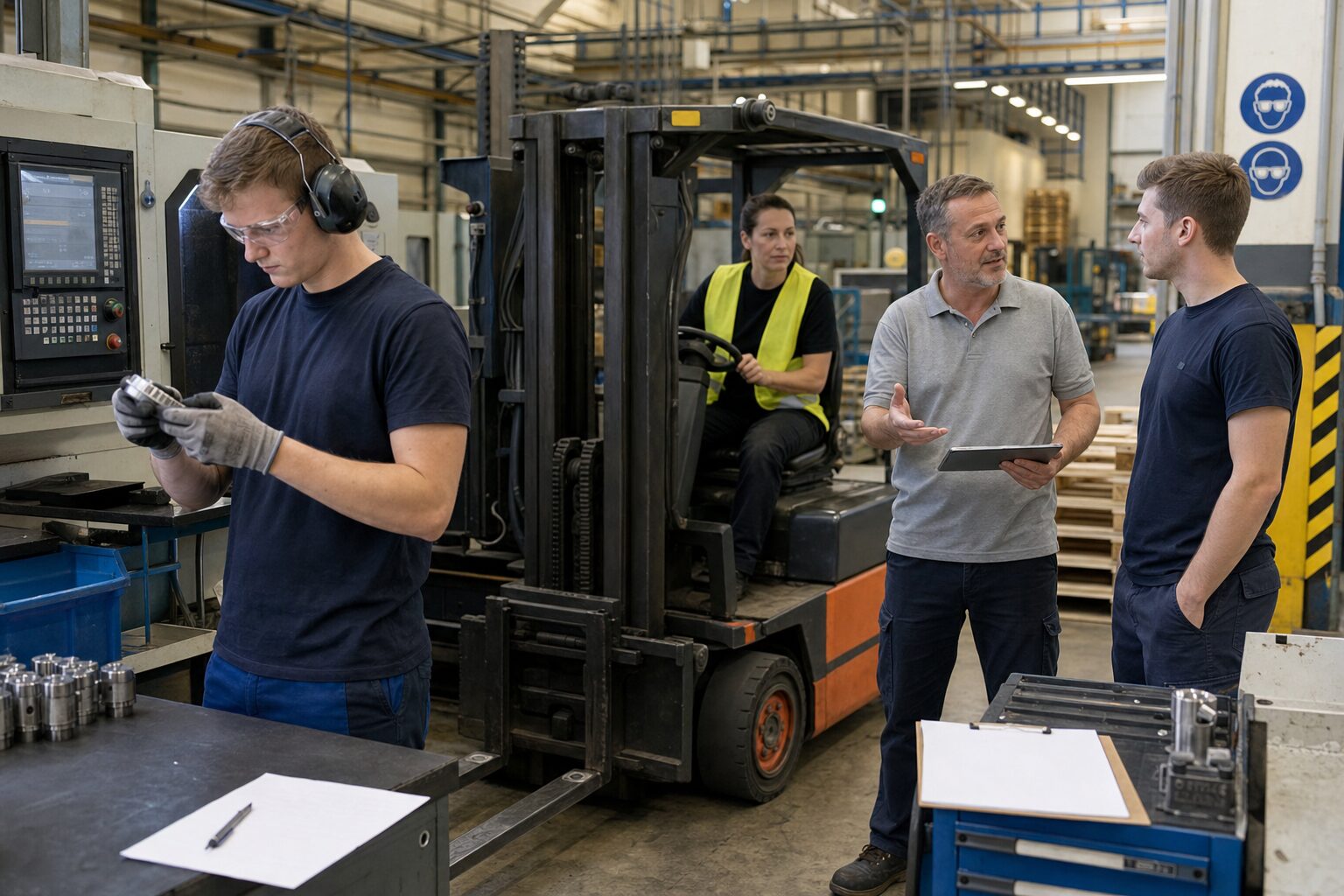 Fizikai munkák a modern üzemben: CNC operátor, targoncás, felügyelő