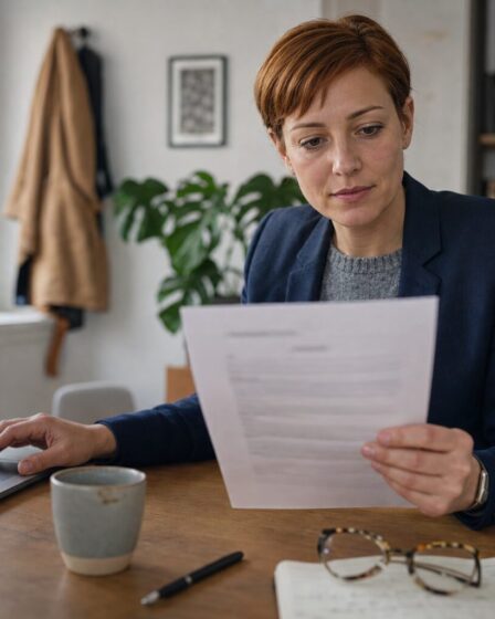 Álláskereső nő CV-vel, mesterséges intelligencia használatát mérlegelve